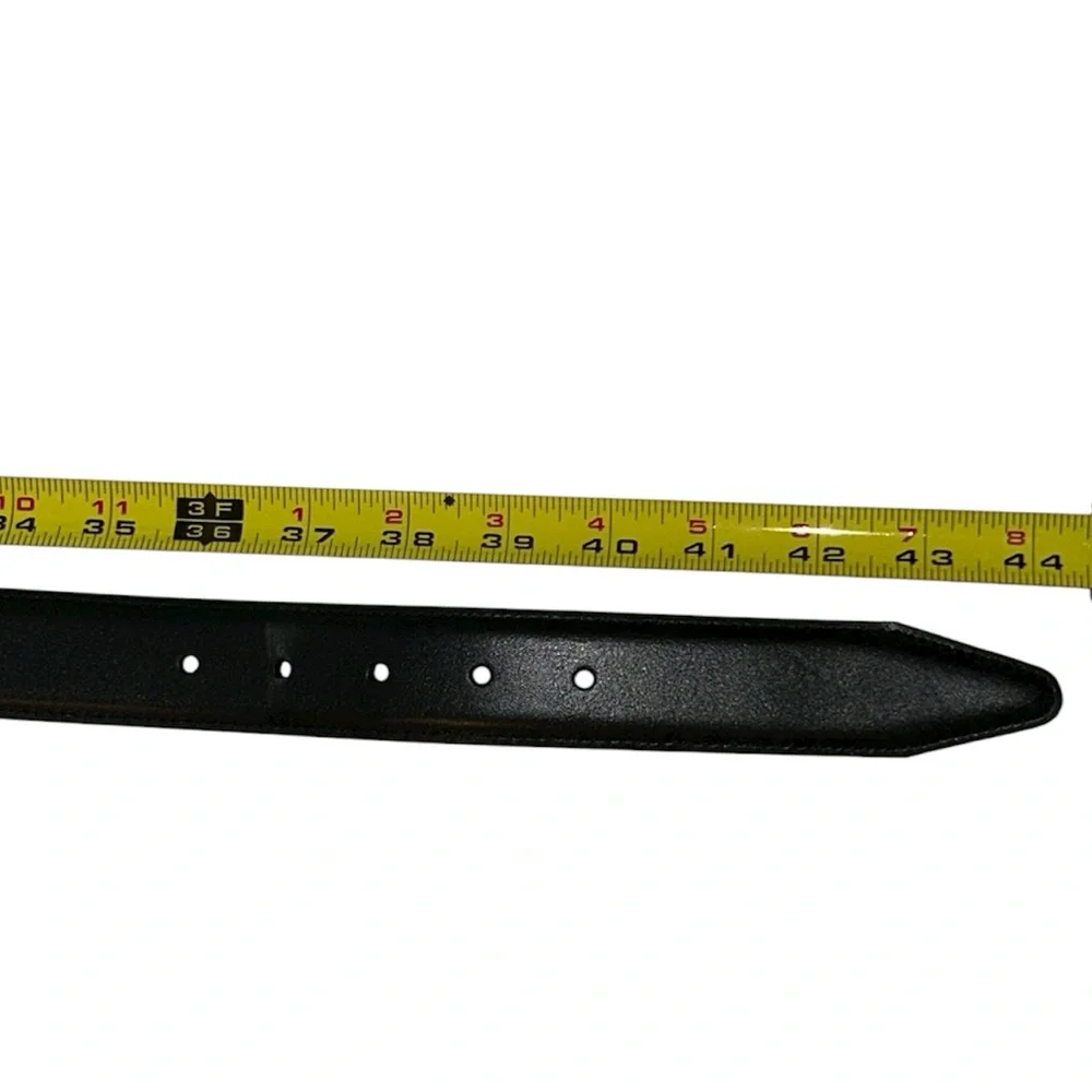 Nordstrom Men’s Shop black leather belt. Size‎ 38. Silver buckle. Made in USA.